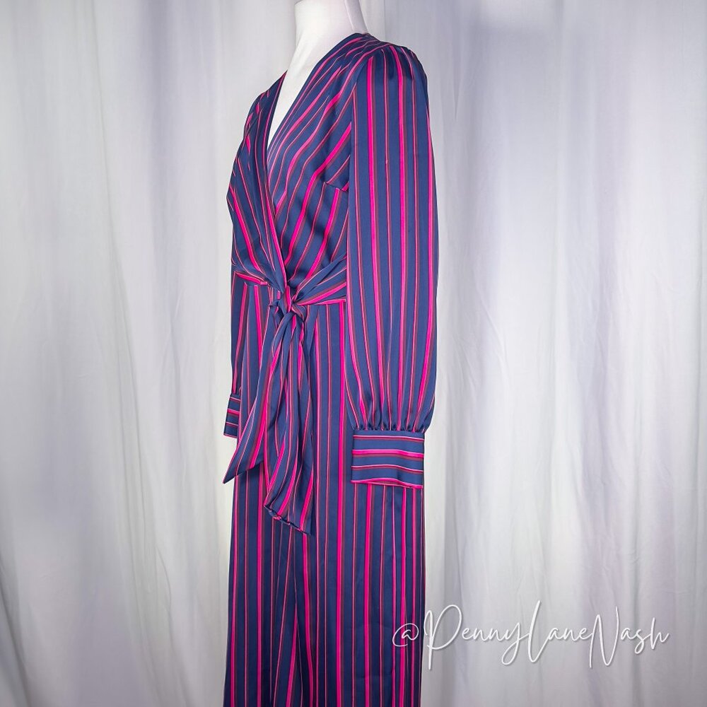 Maggy London Kim Striped Wrap Jumpsuit - Picture 11 of 14